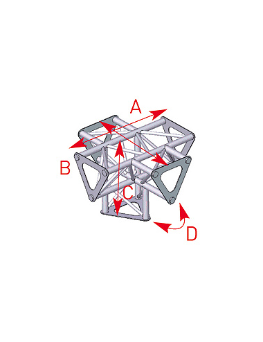 Angle vertical 5 départs 90° pied lg 0m25 x 0m35 x 0m35 -