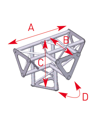 Angle vertical 4 départs 90° pied lg 0m25 x 0m25 x 0m35 -