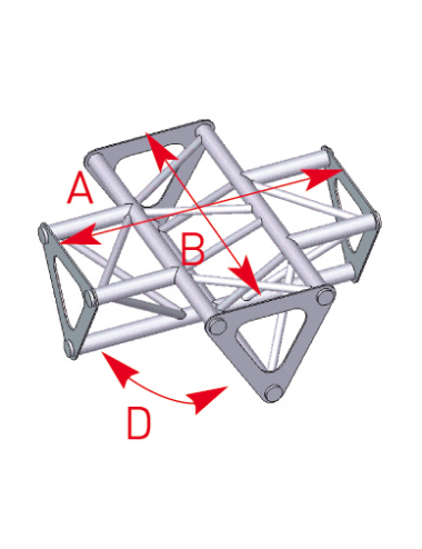 Angle 4 departures 90° lg 0m35 x 0m35 - 57ASD1541