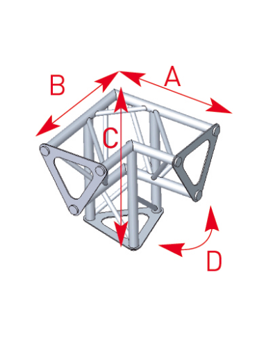 Angle 3 départs 90° pied lg 0m25 x 0m25 - 57ASD153