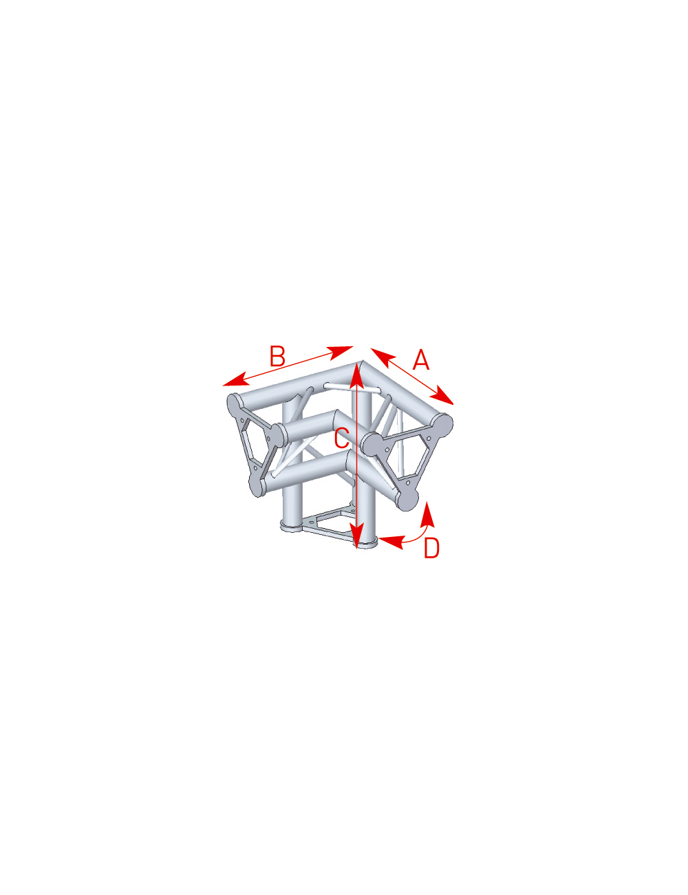 Vertical angle 3 departures right foot 90° lg 0m40 x 0m40 x 0m40 -