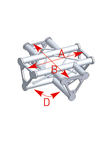 Angle 4 départs à plat 90° lg 0m55 x 0m55 - 57ASD41
