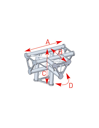 Angle 4 departures 90° foot lg 0m40 x 0m40 x 0m55 - 57ASD42