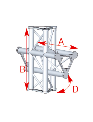 Angle 4 departures 90° foot length 0m55 x 0m575 - 57ASD44