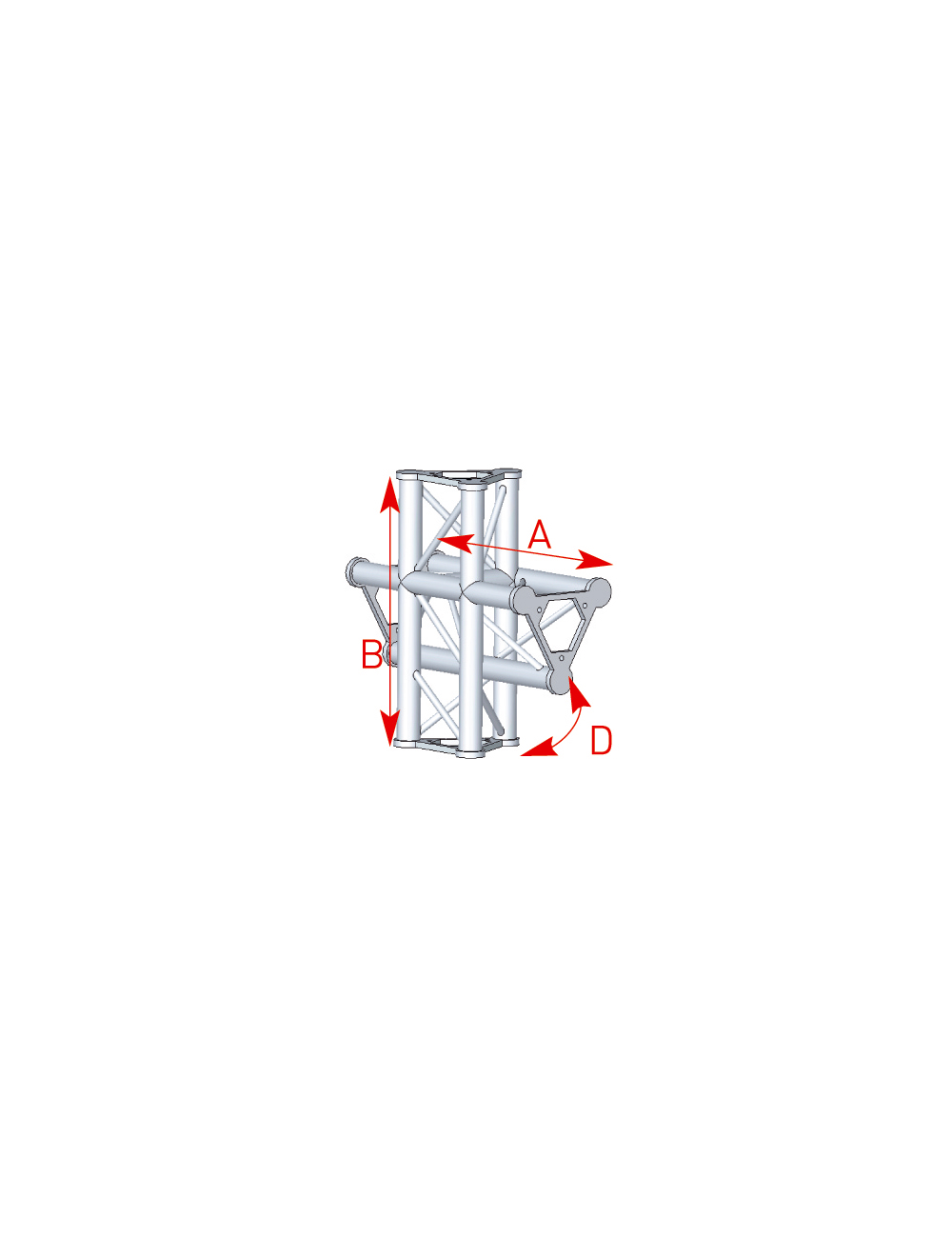 Angle 4 departures 90° foot length 0m55 x 0m575 - 57ASD44