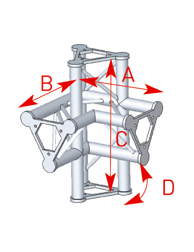 Angle 4 departures 90° foot length 0m40 x 0m40 x 0m575 - 57ASD45