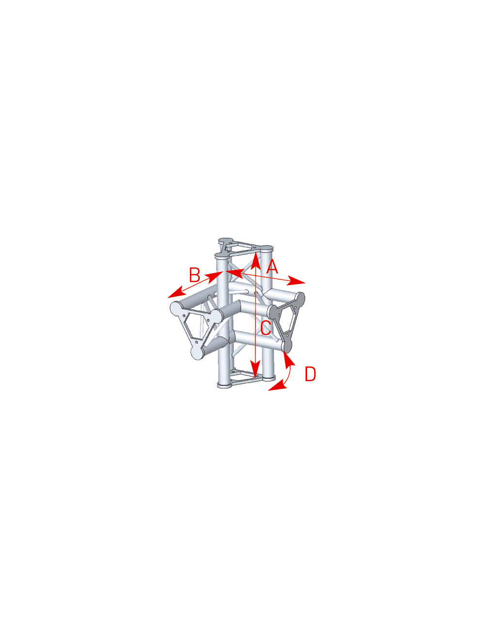 Angle 4 departures 90° foot length 0m40 x 0m40 x 0m575 - 57ASD45