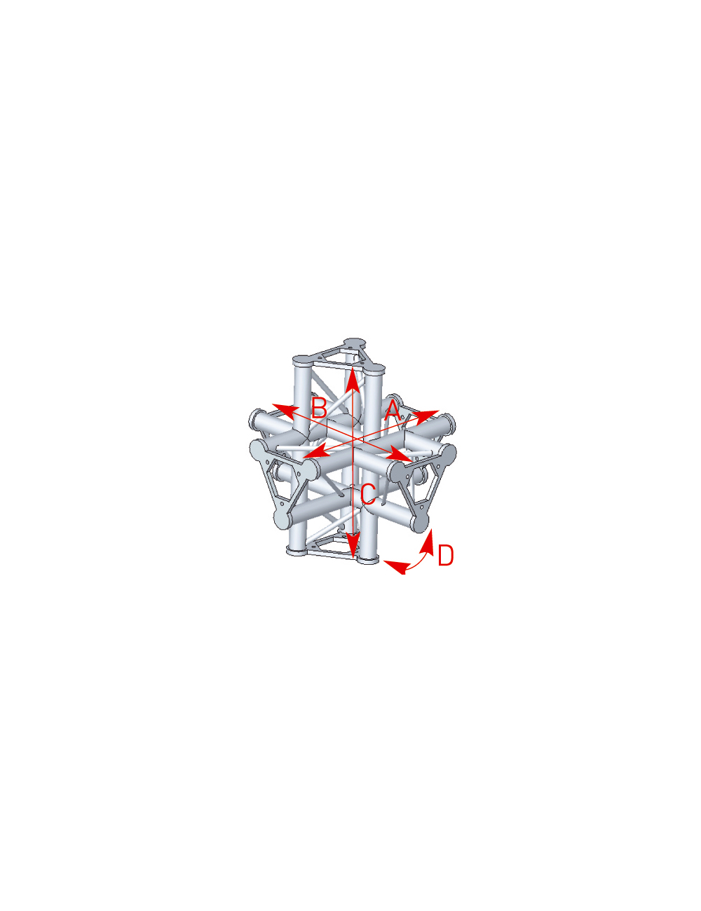 Angle 6 départs 90° pied lg 0m55 x 0m55 x 0m575- 57ASD61