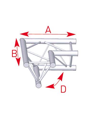 Angle 2 départs horizontal 90° lg 0m50 x 0m50- 57ASX22