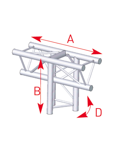 Angle 3 départs 90° vertical lg 0m50 x 0m71- 57ASX34