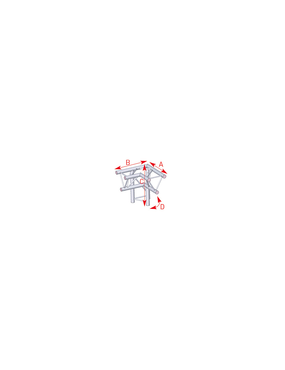 Angle 3 départs 90° pied droit lg 0m50 x 0m50 x 0m50 - 57ASX31