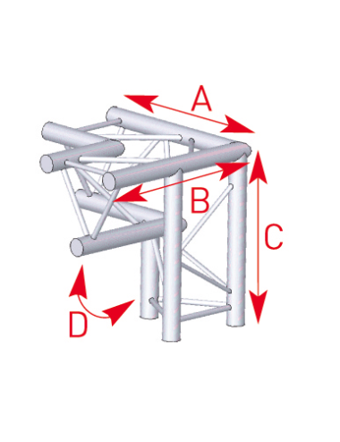 Angle 3 départs 90° pied gauche lg 0m50 x 0m50 x 0m50 - 57ASX32