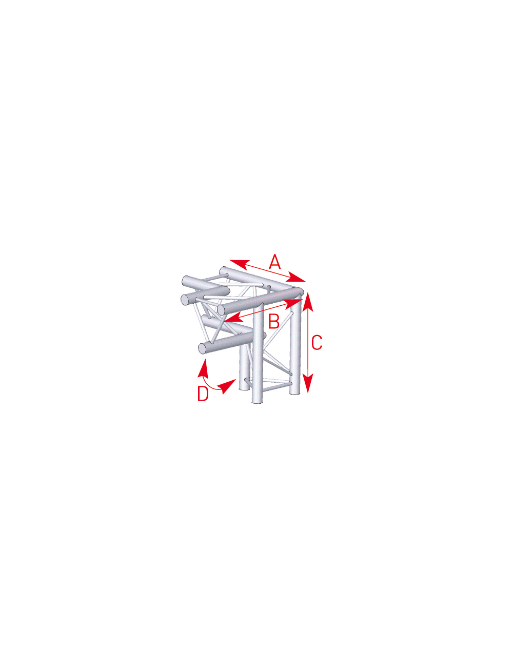 Angle 3 départs 90° pied gauche lg 0m50 x 0m50 x 0m50 - 57ASX32