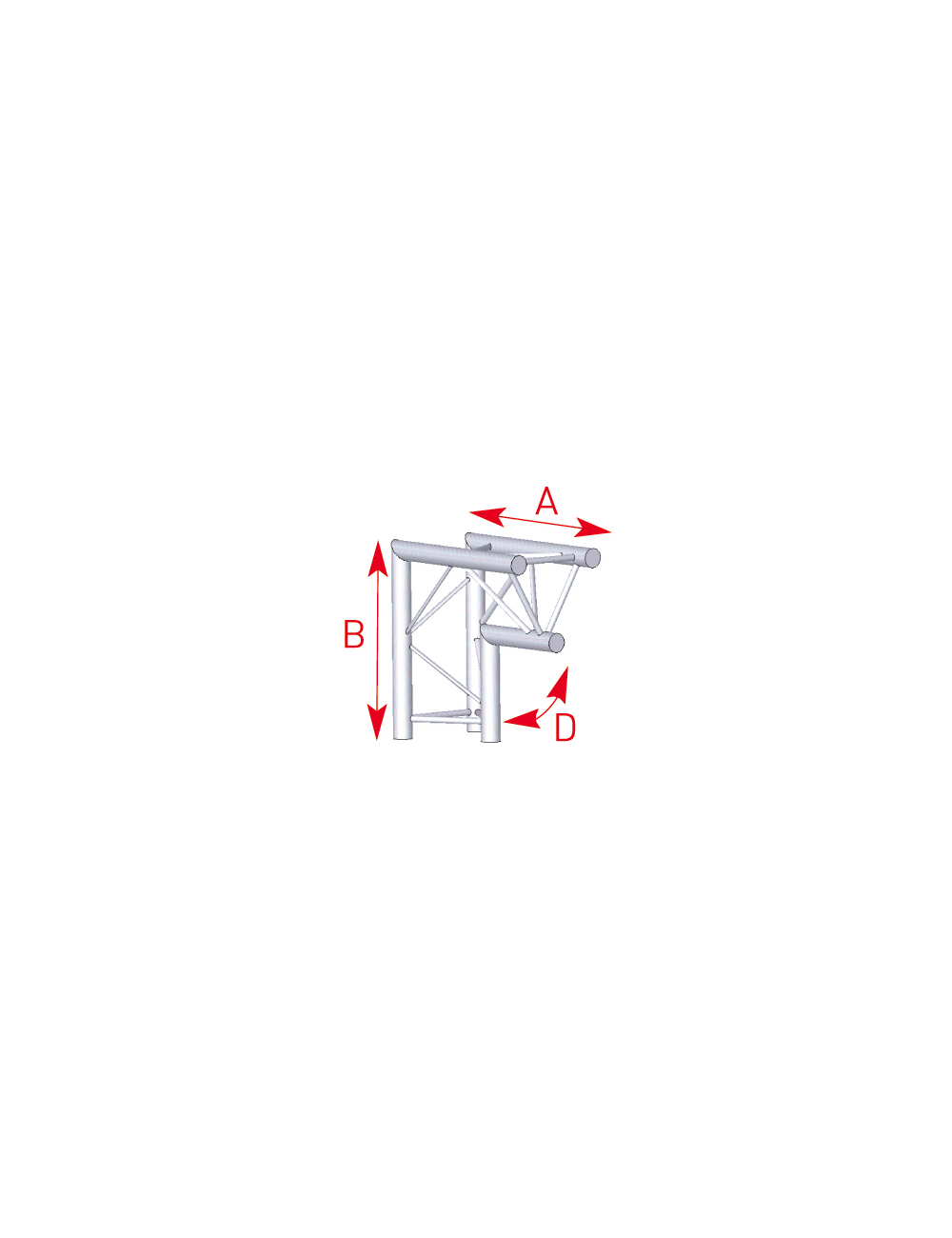 Angle 2 vertical departures 90° foot length 0m50 x 0m50 - 57ASX23