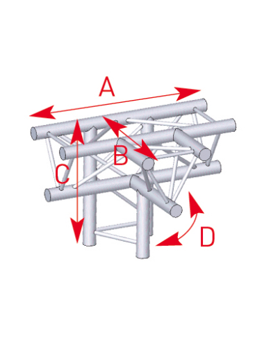 Angle 4 départs 90° pied lg 0m50 x 0m50 x 0m71- 57ASX42