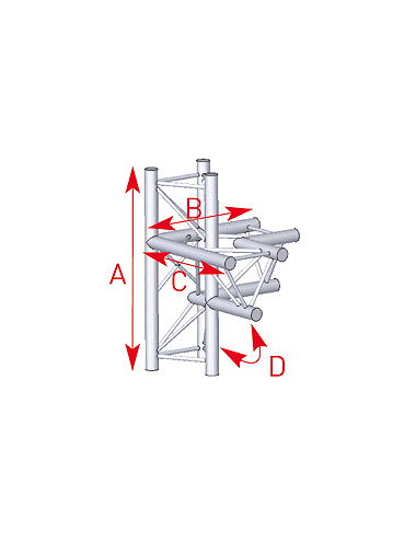 Angle 4 départs 90° pied lg 0m745 x 0m50 x 0m50 - 57ASX45