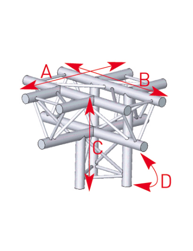 Angle 5 départs 90°pied lg 0m50 x 0m71 x 0m71 - 57ASX51