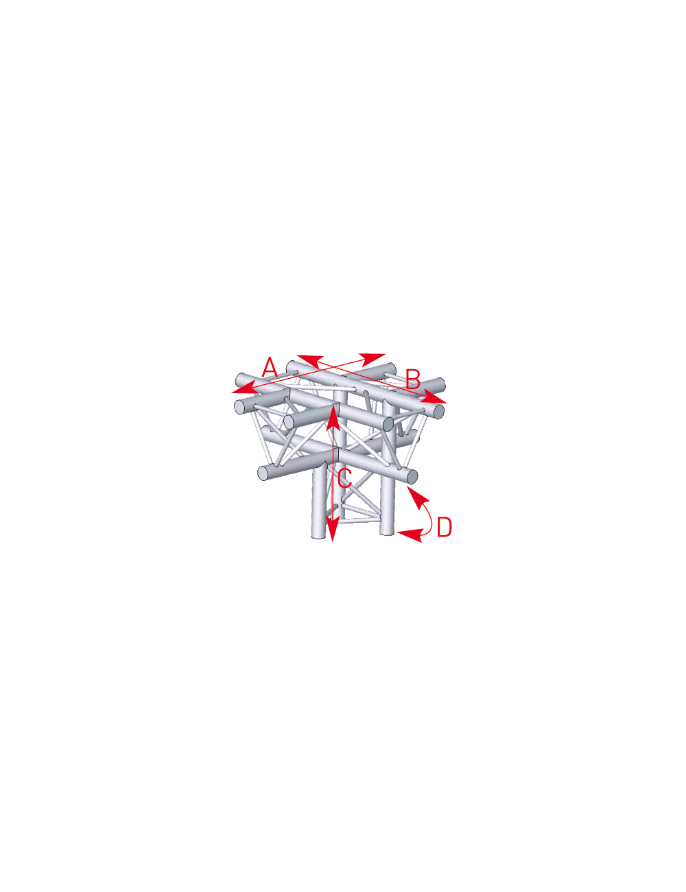 Angle 5 départs 90°pied lg 0m50 x 0m71 x 0m71 - 57ASX51