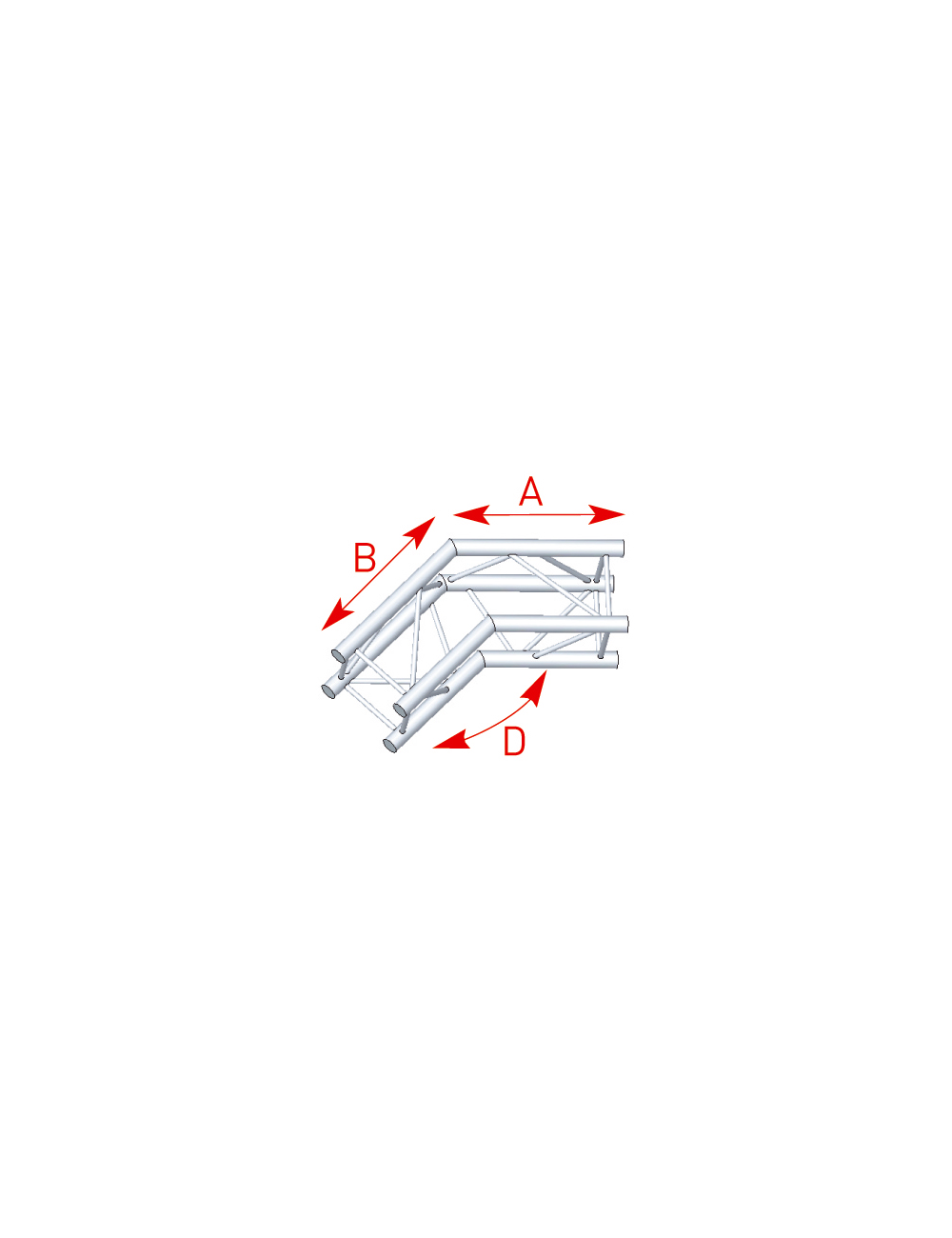 Angle 2 departures 135° lg 0m50 x 0m50 - 57ASZ25