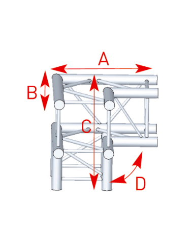 Angle 3 départs 90° pied lg 0m50 x 0m50 x 0m50 - 57ASZ31