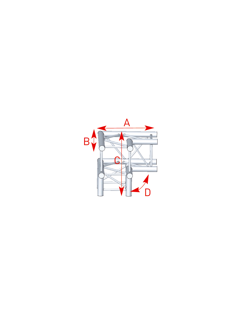 Angle 3 départs 90° pied lg 0m50 x 0m50 x 0m50 - 57ASZ31