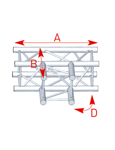 Angle 3 departures 90° flat lg 0m71 x 0m50 - 57ASZ33