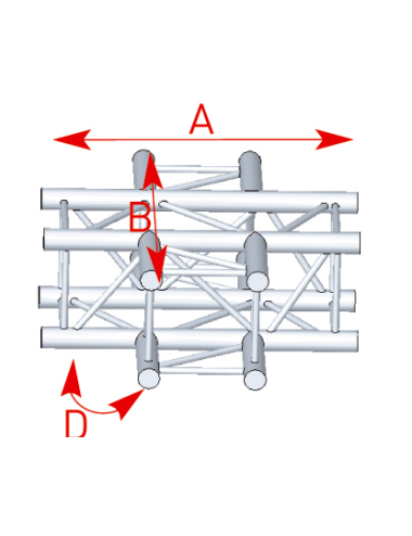 Angle 4 departures 90° flat lg 0m71 x 0m71- 57ASZ41