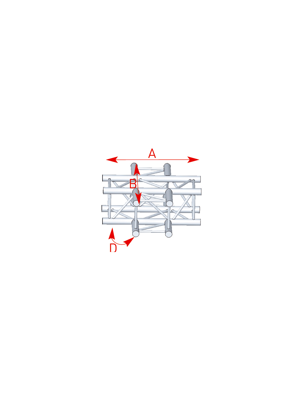 Angle 4 departures 90° flat lg 0m71 x 0m71- 57ASZ41