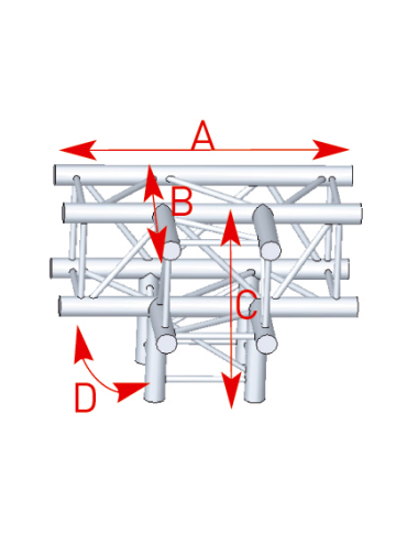 Angle 4 départs 90° pied lg 0m50 x 0m50 x 0m71 - 57ASZ42