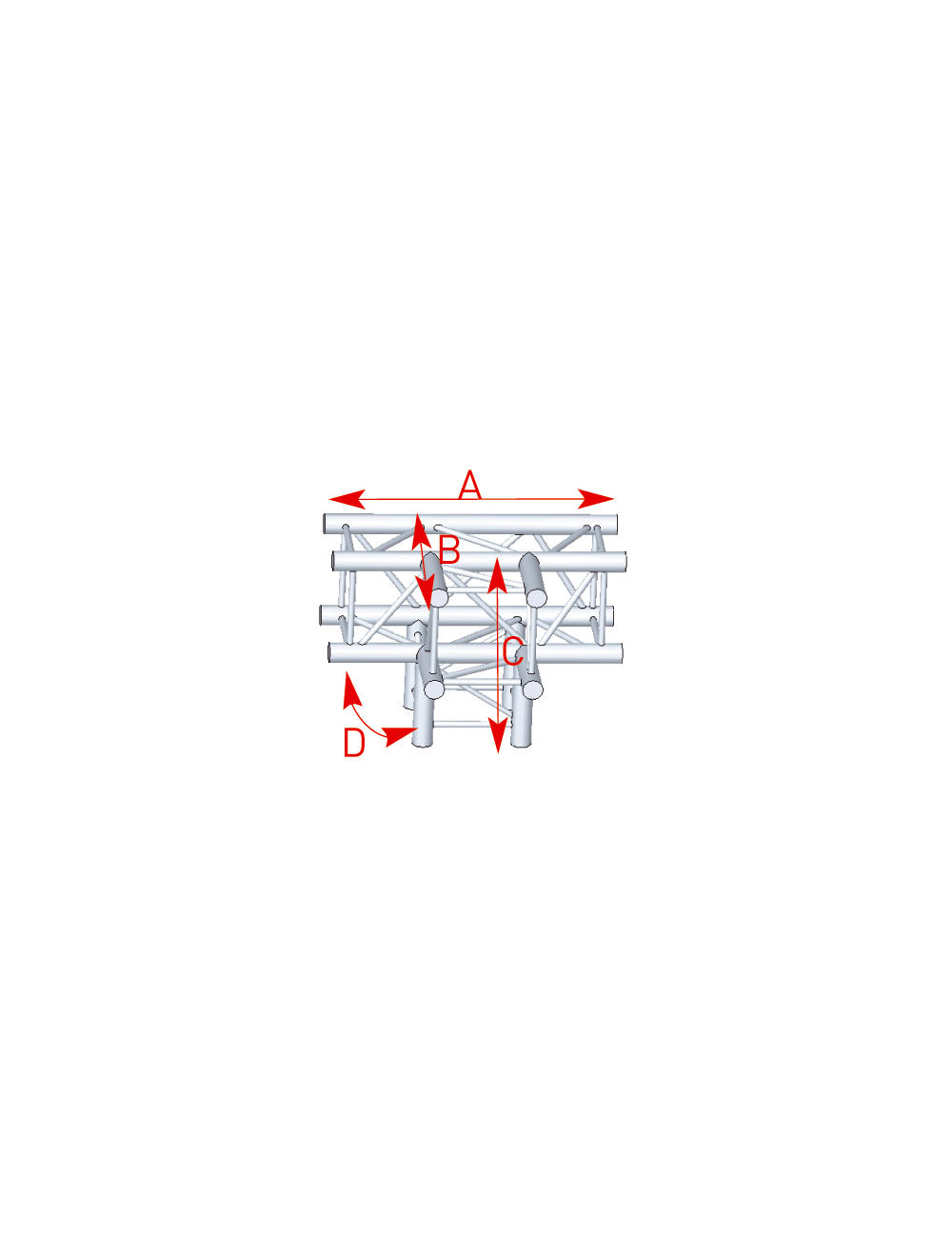 Angle 4 départs 90° pied lg 0m50 x 0m50 x 0m71 - 57ASZ42