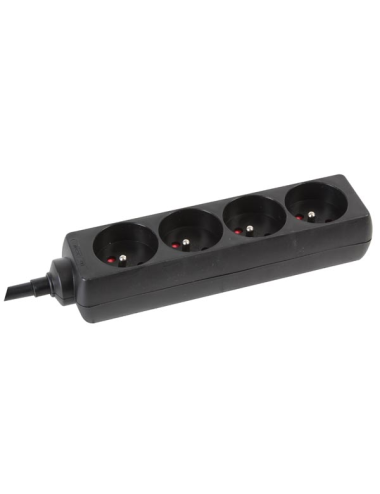 Black 4-outlet power strip