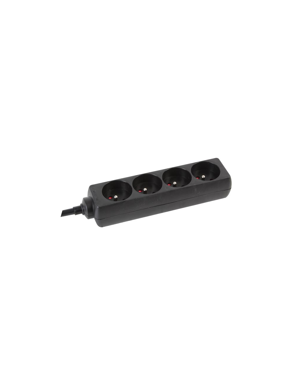 Black 4-outlet power strip