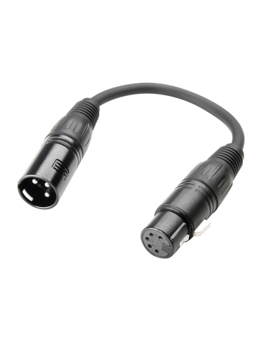 Adaptateur DMX XLR 5 Points femelle vers XLR 3 Points mâle ECO