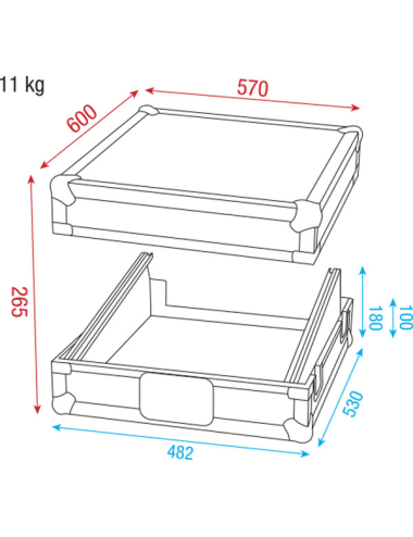 Flight Case 19" Live mixing console