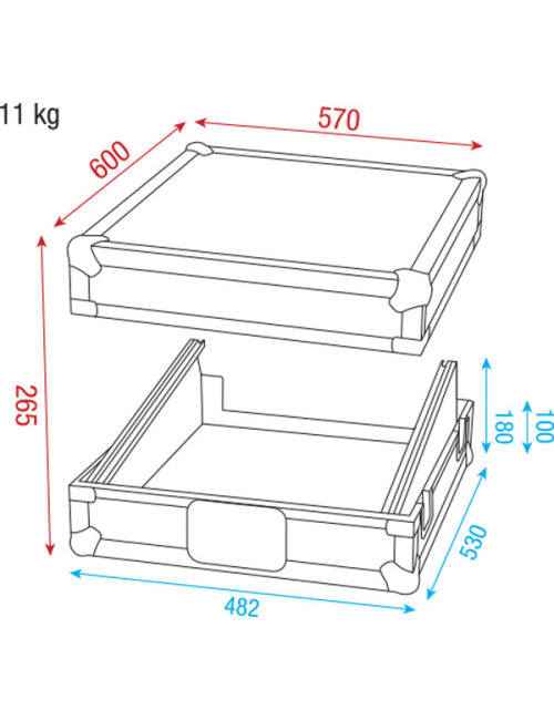 Flight Case 19" Live mixing console