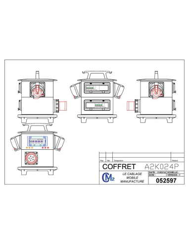 Départ 2x 63A CEE17 tétra