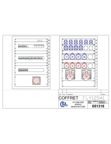 Départ CEE17 2X63A tétra 4X32A tétra 4x32A mono 4x16A mono - 6X16NF