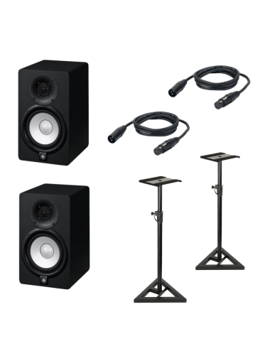 BUNDLE 2 HS5 + 2 CABLES XLR + 2 PIEDS